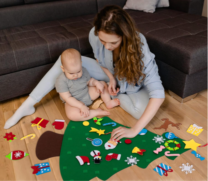 Kids' DIY Felt Christmas Tree with lights