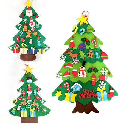 Kids' DIY Felt Christmas Tree with lights