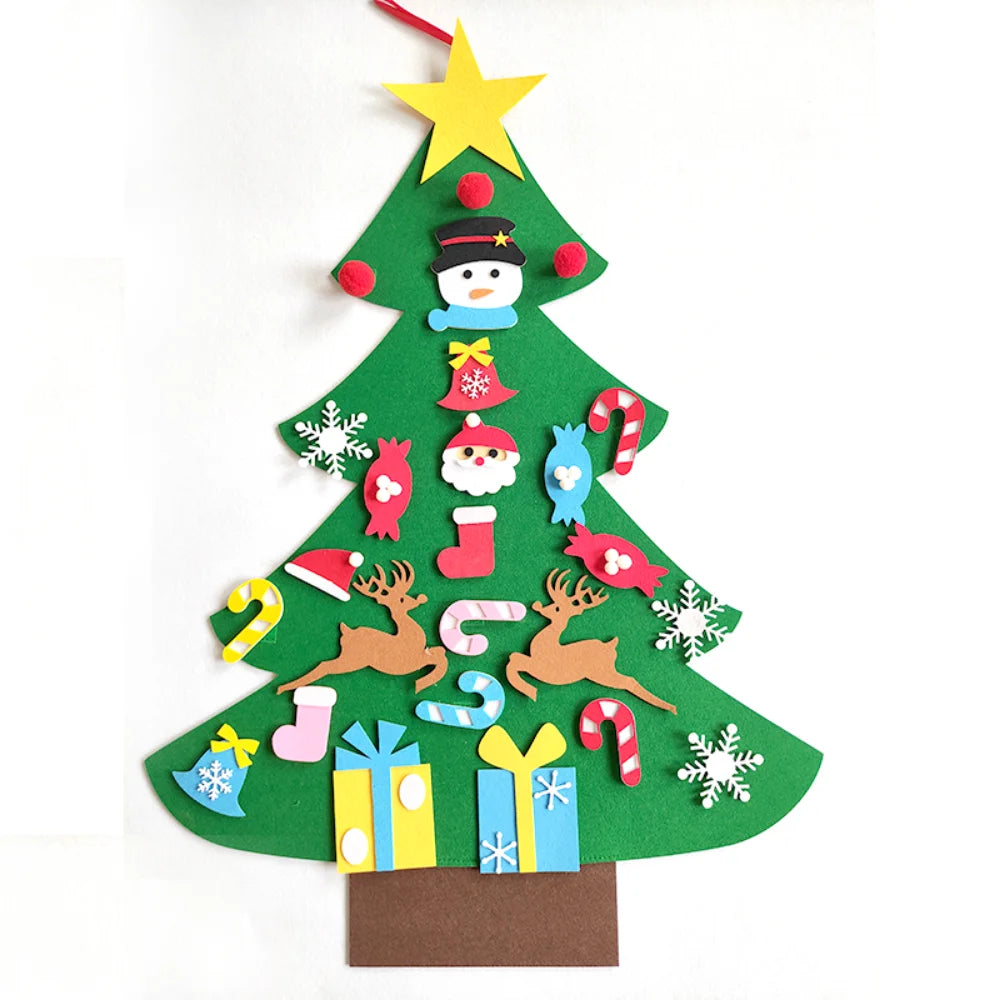 Kids' DIY Felt Christmas Tree with lights