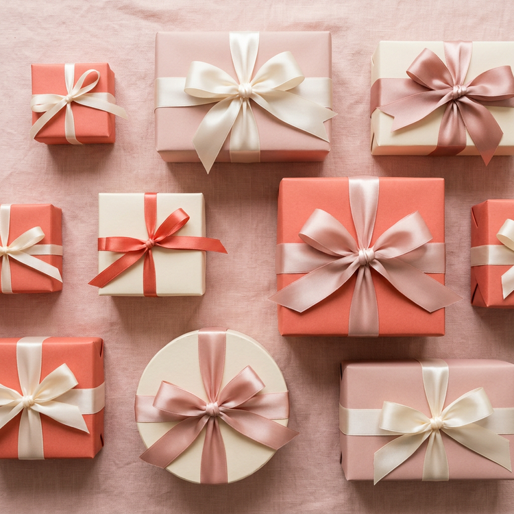 Wrapped gift boxes